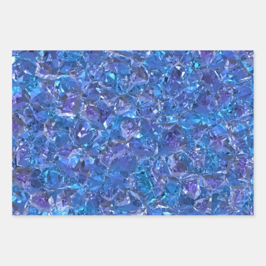 Crystal Blue und Lila Geschenkpapier Set (Vorderseite)