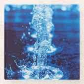 Crystal Blue Water Effect Glasuntersetzer (Vorderseite)