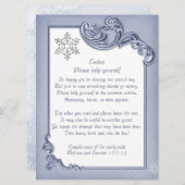 Crystal Blue Winter Frame Wedding Basket Sign (Vorne/Hinten)