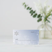 Crystal Blue Winter Wedding Platzkarten (Stehend Vorderseite)