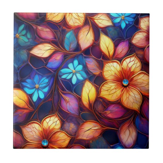 Crystal-Blume Fliese (Vorderseite)