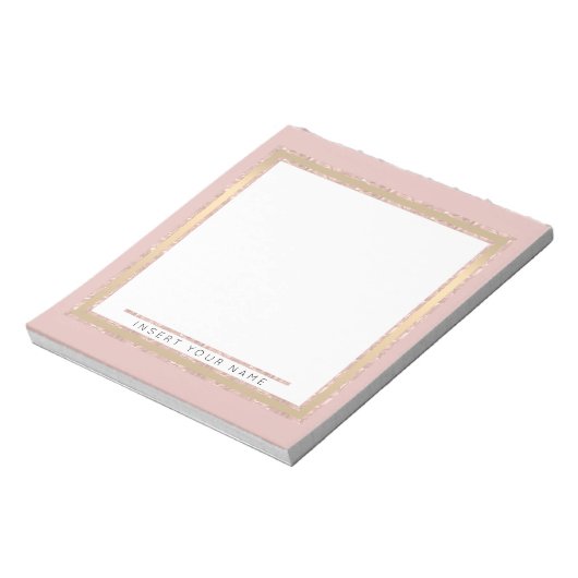 Crystal Blush Gold Personalisiert Notepad 5,5" x 6 Notizblock (Rotiert)
