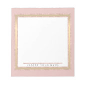 Crystal Blush Gold Personalisiert Notepad 5,5" x 6 Notizblock (Vorderseite)