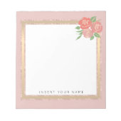 Crystal Blush Gold und Rose Notepad 5.5" x 6" Notizblock (Vorderseite)