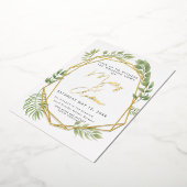 Crystal Botanical Foliage Wedding Terrarium Style Folieneinladung (Gedreht)