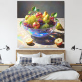 *~* Crystal Bowl Still Life Frucht SC6 Leinwanddruck (Insitu (Schlafzimmer))