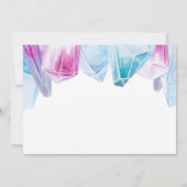 Crystal Bride Pink & Blue Gems Brautparty Einladung (Rückseite)