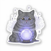 Crystal Brit - British Shorthair Cat Halloween Aufkleber (Vorderseite)