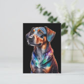 Crystal Brown Dog Postkarte (Stehend Vorderseite)