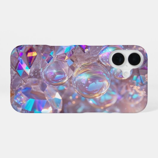 Crystal Bubble Sparkle iPhone 16 Hülle (Rückseite (Horizontal))