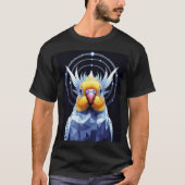 Crystal Budgerigar Geometric Vector Bird T-Shirt (Vorderseite)