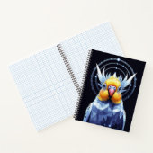 Crystal Budgerigar Vector Art mit geometrischem Bi Notizblock (Innenseite)