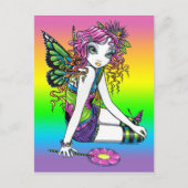 "Crystal" Candy Rainbow Butterfly Fairy Postcard Postkarte (Vorderseite)
