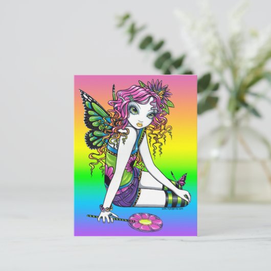 "Crystal" Candy Rainbow Fairy Postcard Postkarte (Stehend Vorderseite)