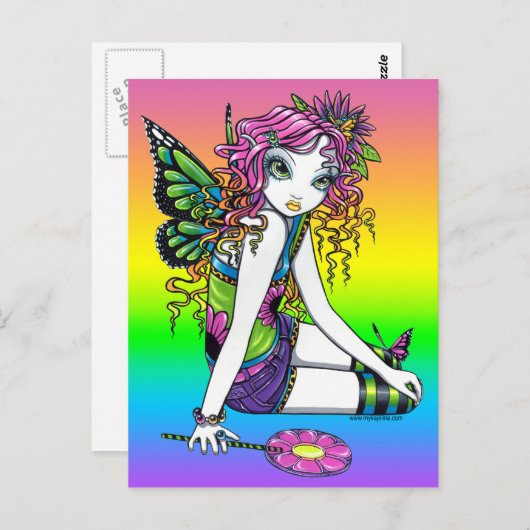 "Crystal" Candy Rainbow Fairy Postcard Postkarte (Vorne/Hinten)