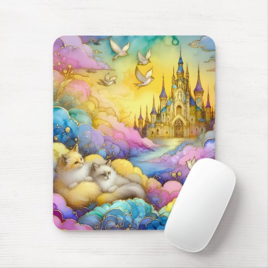 ~Crystal Castle Clouds Kittens ~ Mousepad (Mit Mouse)