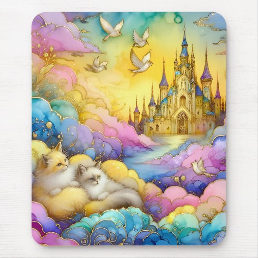 ~Crystal Castle Clouds Kittens ~ Mousepad (Vorne)