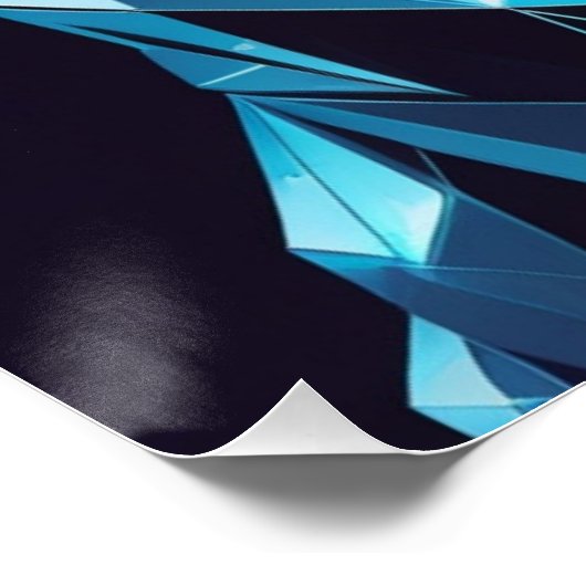 Crystal Cat Geometric Vector Art Poster (Ecke)