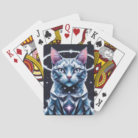 Crystal Cat Geometric Vector Art Spielkarten (Rückseite)