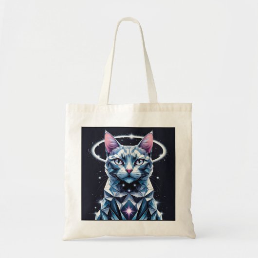 Crystal Cat Geometric Vector Art Tragetasche (Vorne)