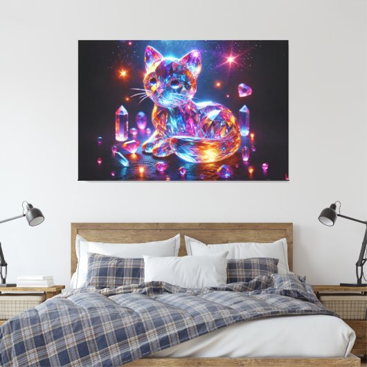 Crystal Cat Leinwanddruck (Insitu (Schlafzimmer))