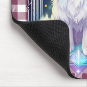 Crystal Cat Lila Black Kariert Niedlich White Kitt Mousepad (Ecke)