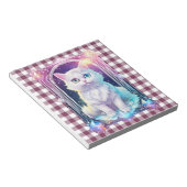 Crystal Cat Lila Black Kariert Niedlich White Kitt Notizblock (angewinkelt)