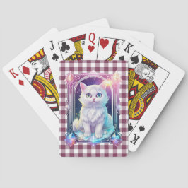 Crystal Cat Lila Black Kariert Niedlich White Kitt Spielkarten
