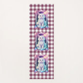 Crystal Cat Lila Black Kariert Niedlich White Kitt Yogamatte (Vorderseite)