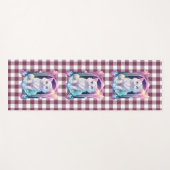 Crystal Cat Lila Black Kariert Niedlich White Kitt Yogamatte (Vorderseite (Horizontal))