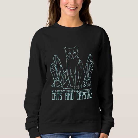 Crystal Cat Pastel Goth Sweatshirt (Vorderseite)