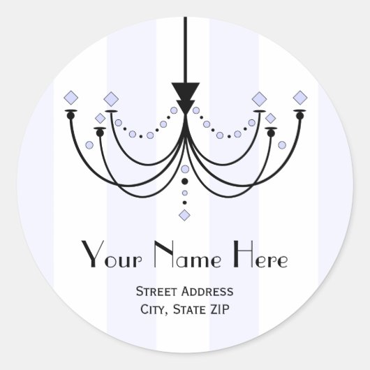 Crystal Chandelier Address Label Runder Aufkleber (Vorderseite)