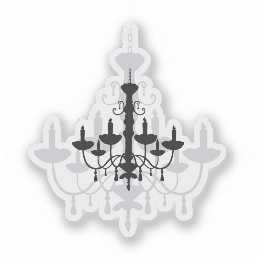 Crystal Chandelier Black Gothic und Shadow Aufkleber (Vorderseite)