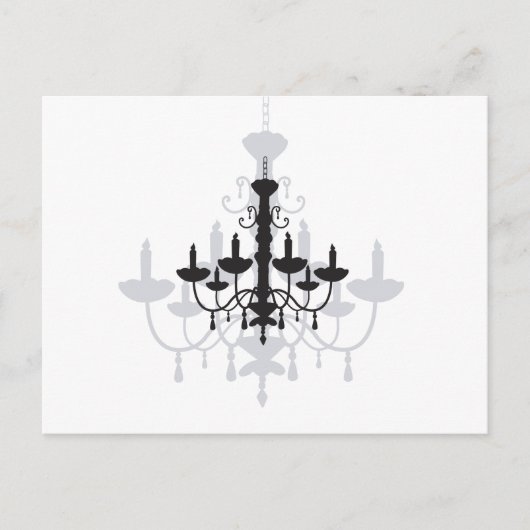 Crystal Chandelier Black Gothic und Shadow Postkarte (Vorderseite)