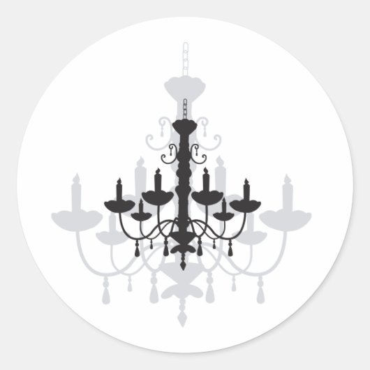 Crystal Chandelier Black Gothic und Shadow Runder Aufkleber (Vorderseite)