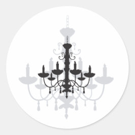 Crystal Chandelier Black Gothic und Shadow Runder Aufkleber