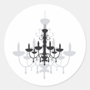 Crystal Chandelier Black Gothic und Shadow Runder Aufkleber