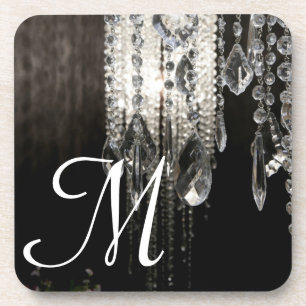 Crystal Chandelier Chic Gla Monogram Drink Unterse Getränkeuntersetzer
