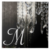 Crystal Chandelier Chic Glas Monogram Display Tile Fliese (Vorderseite)