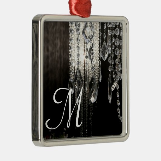 Crystal Chandelier Chic Monogram Initial Ornament (Rechts)