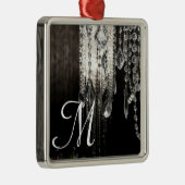 Crystal Chandelier Chic Monogram Initial Ornament Aus Metall (Rechts)