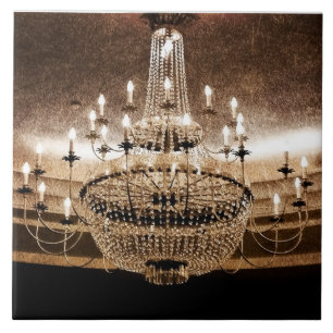 Crystal Chandelier Dazzle Glitz Glam Display Tile Fliese