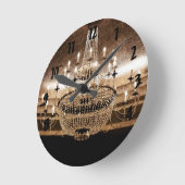 Crystal Chandelier Dazzle Glitz Glam Wall Clock Runde Wanduhr (Winkel)