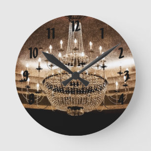 Crystal Chandelier Dazzle Glitz Glam Wall Clock Runde Wanduhr