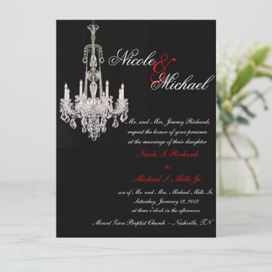 Crystal Chandelier - Einladungen (Stehend Vorderseite)