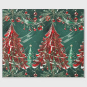 Crystal Christmas Scene Wrapping Paper Geschenkpapier (Flach)