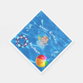 Crystal Clear Blue Water Pool Party Serviette (Ecke)