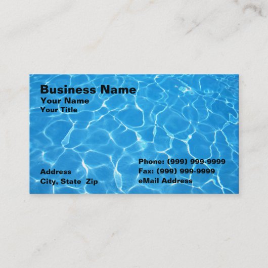 Crystal Clear Blue Water Visitenkarte (Vorderseite)