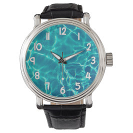 Crystal Clear Blue Water Wrist Watch Nature Armbanduhr