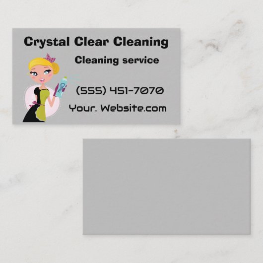 Crystal clear cleaning  visitenkarte (Vorne/Hinten)